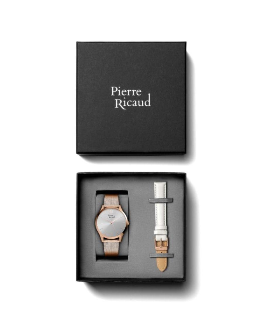 Women Classic Analog Quartz Watch PIERRE RICAUD Silver color Dial 37mm P22033.97R7Q-SET