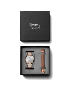 Moteriškas Classic Analog Kvarcinis Watch PIERRE RICAUD Silver color Dial 37mm P22033.9BR7Q-SET