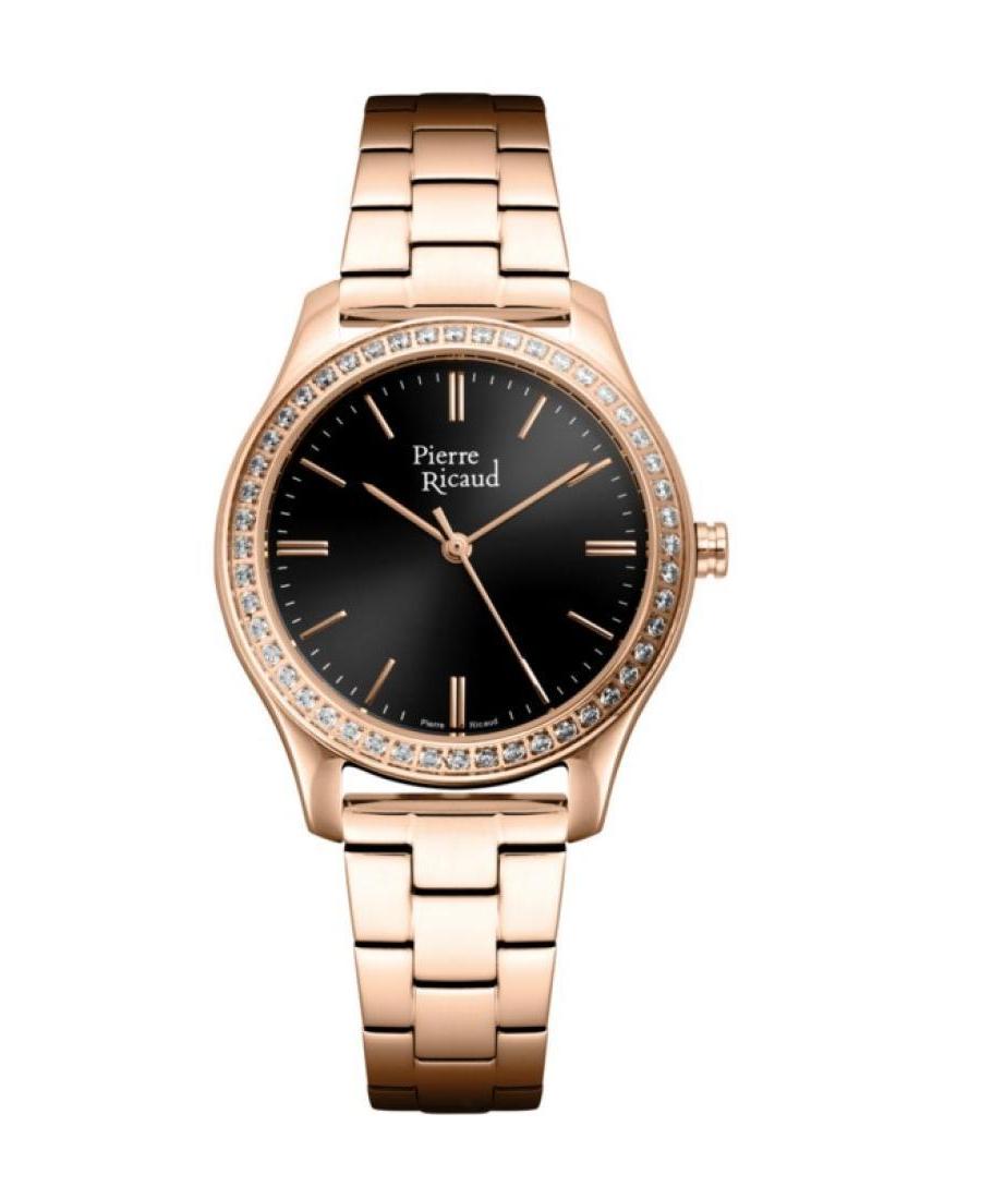 Women Classic Analog Quartz Watch PIERRE RICAUD Schwarz Dial 34mm P22053.91R4Q