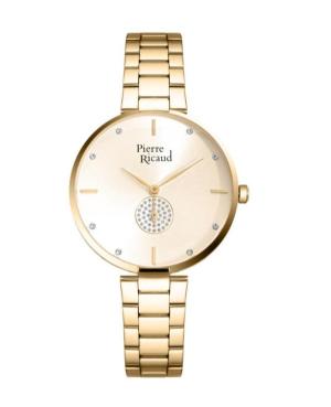 Women Classic Analog Quartz Watch PIERRE RICAUD Gold color Dial 35mm P22066.1191Q