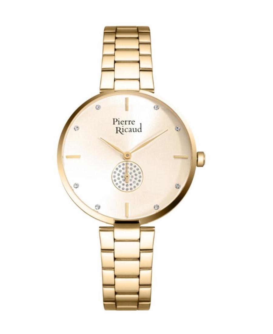 Women Classic Analog Quartz Watch PIERRE RICAUD Gold color Dial 35mm P22066.1191Q