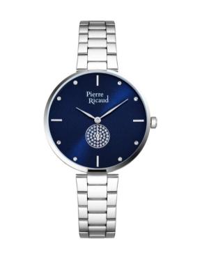 Women Classic Analog Quartz Watch PIERRE RICAUD Blau Dial 35mm P22066.5195Q
