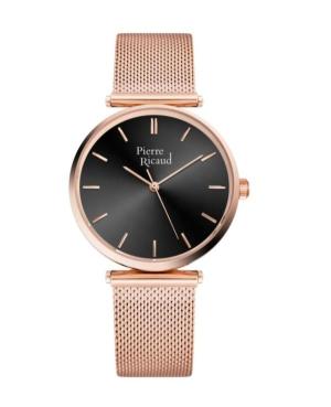 Женские Классические Аналоговые Кварцевые Часы PIERRE RICAUD Черный Циферблат 36mm P22096.91R6Q