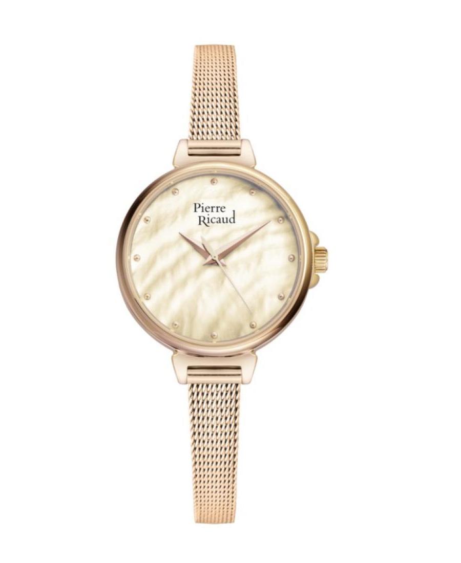 Women Classic Analog Quartz Watch PIERRE RICAUD Gelb Dial 31.2mm P22099.114CQ/T