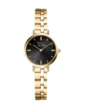 Women Classic Analog Quartz Watch PIERRE RICAUD Black Dial 28mm P23019.1114QZ