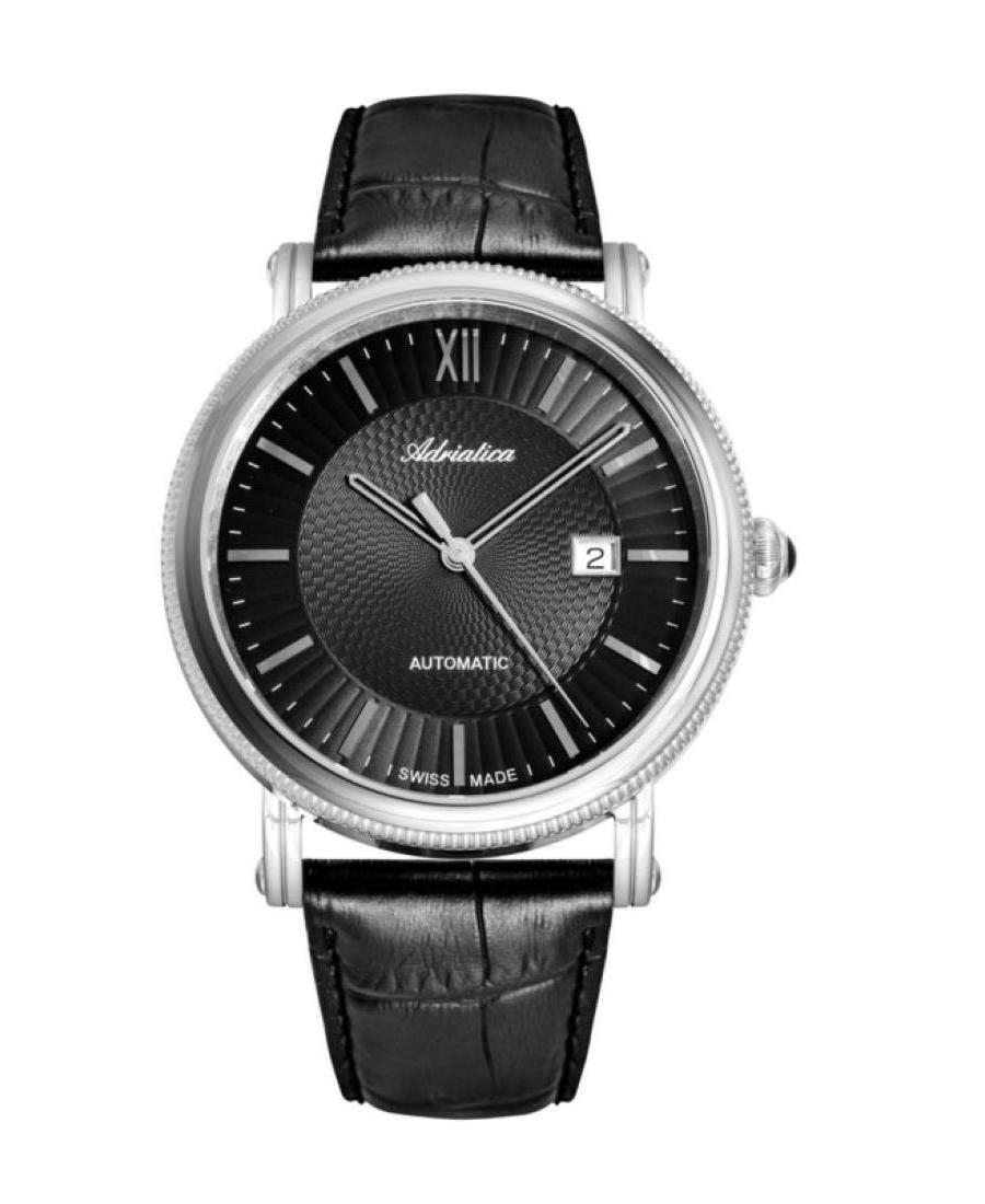 Men Classic Analog Swiss Automatic Watch ADRIATICA Black Dial 44mm A8272.5264A