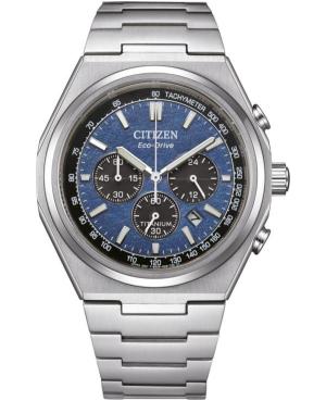 Vyriškas Klasikinis Japoniškas Elektroninis, Solar Rodyklinis Watch Chronograph CITIZEN CA4610-85L Mėlyna Dial 42.5mm