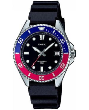 Men Sports Japan Quartz Analog Watch CASIO MDV-10-1A2VEF Black Dial 38.5mm image 1