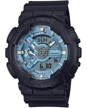 Men Sports Diver Japan Quartz Digital Watch Timer CASIO GA-110CD-1A2ER G-Shock Silver color Dial 51mm