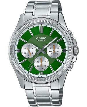 Men Classic Japan Quartz Analog Watch CASIO MTP-1375PD-3AVEF Green Dial 43.8mm image 1