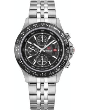 Men Sports Swiss Quartz Analog Watch Chronograph SWISS MILITARY HANOWA SMWGI0003402 Schwarz Dial 43mm