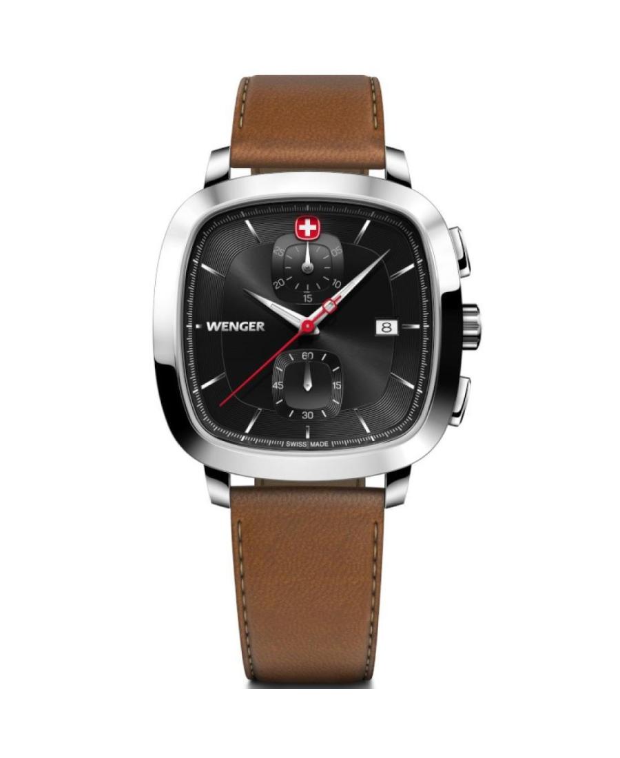 Men Klassisch Sports Swiss Quartz Analog Watch Chronograph WENGER 01.1933.102 Schwarz Dial 40mm