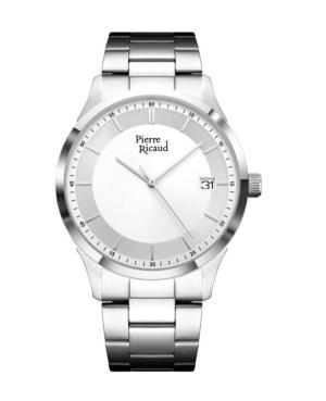 Men Classic Analog Quartz Watch PIERRE RICAUD Silver Dial 42mm P91103.5113Q