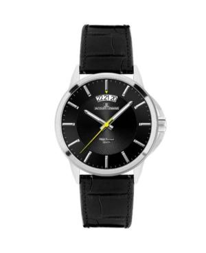Men Klasické Quartz Analog Watch JACQUES LEMANS 1-1540A Černá Dial 42mm