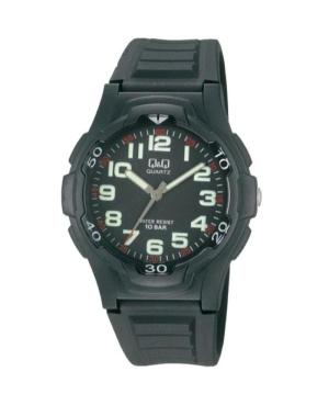 Men Sports Japan Quartz Analog Watch Q&Q VP84J002Y Black Dial 40mm