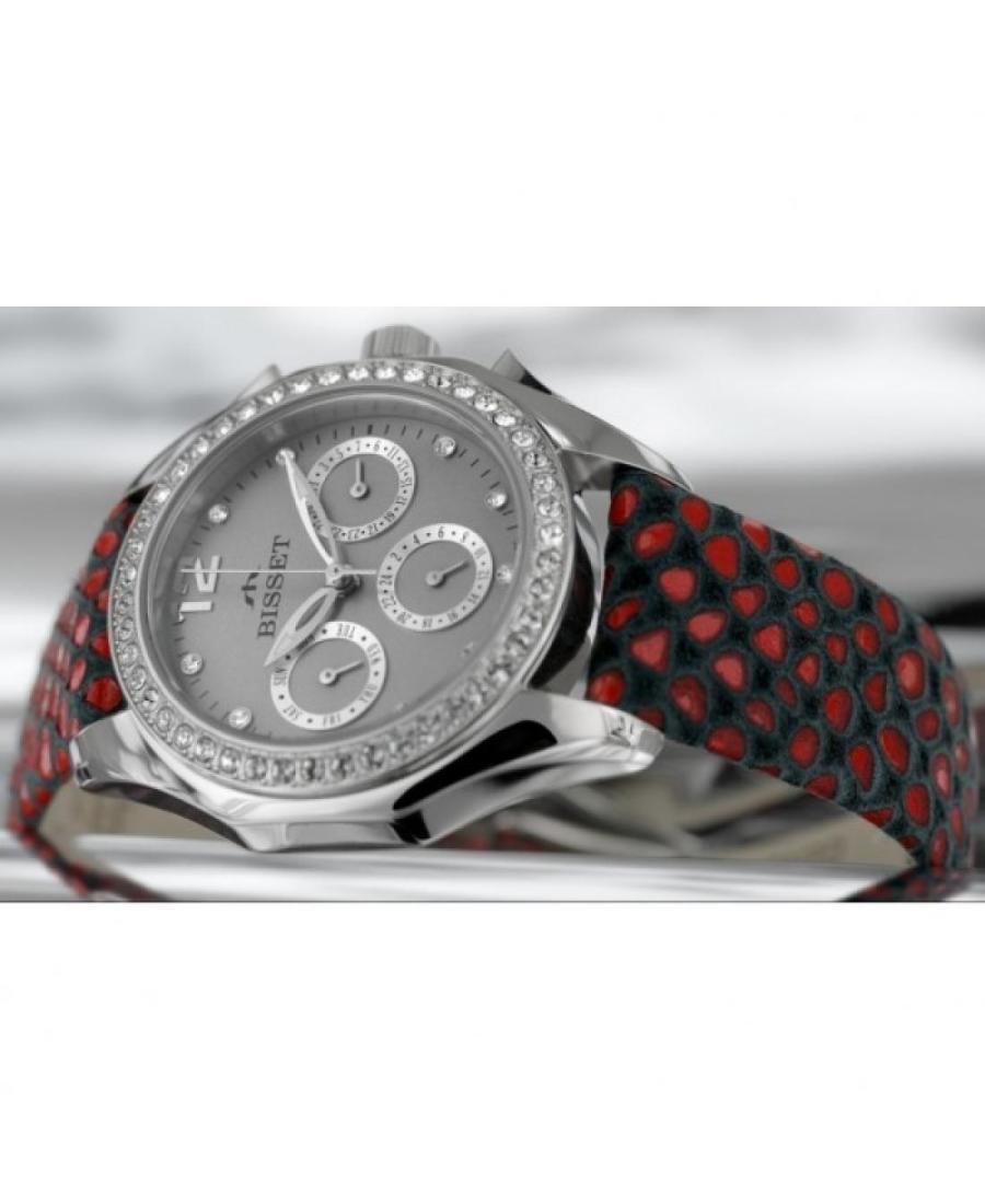 Women Fashion Swiss Quartz Analog Watch BISSET BSAD50SIVX05BX Silver color Dial 36mm