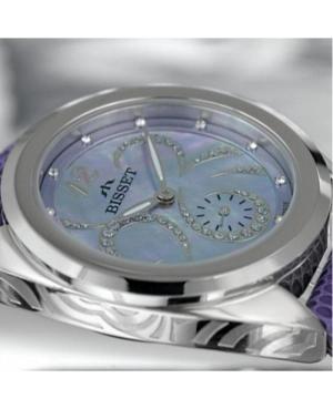 Женские Fashion Швейцарские Кварцевые Часы BISSET BSAD41SIMV03BX Фиолетовый Циферблат изображение 11