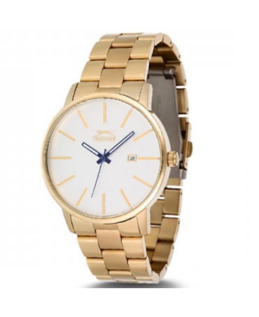 Men Klassisch Quartz Analog Watch SLAZENGER SL.9.911.1.08 Weiß Dial 42mm