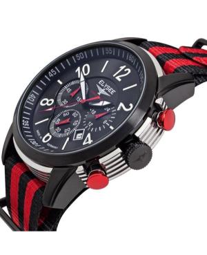 Men Sports Klasické Quartz Analog Watch Chronograph ELYSEE ELS-80524 Černá Dial 45mm image 2
