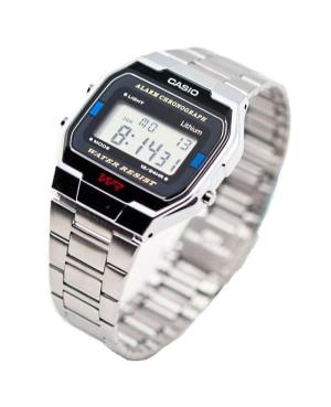 Men Functional Japan Quartz Digital Watch Alarm CASIO A163WA-1QES Silver color Dial 33mm image 3