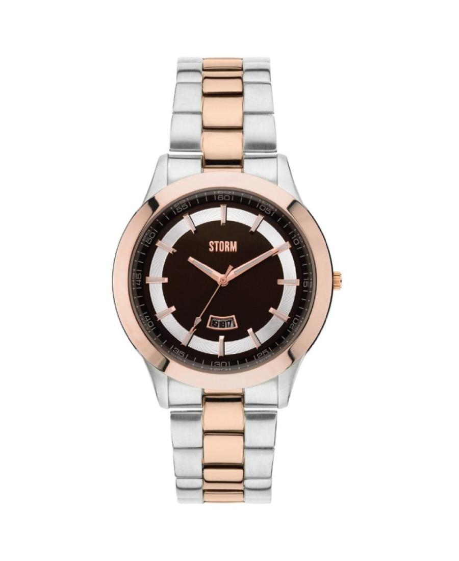Vyriškas Kvarcinis Rodyklinis Watch STORM Rose Gold Rudas Dial 40mm