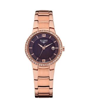 Women Klasické Quartz Analog Watch ELYSEE ELS-33047 Hnědá Dial 28mm
