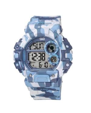 Men Sports Japan Quartz Digital Watch Timer Q&Q M144J007Y Silver color Dial 55mm