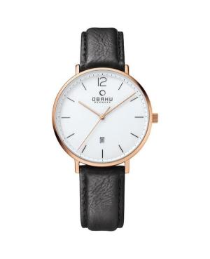 Men Japan Quartz Analog Watch OBAKU V181GDVWRB White Dial 40mm