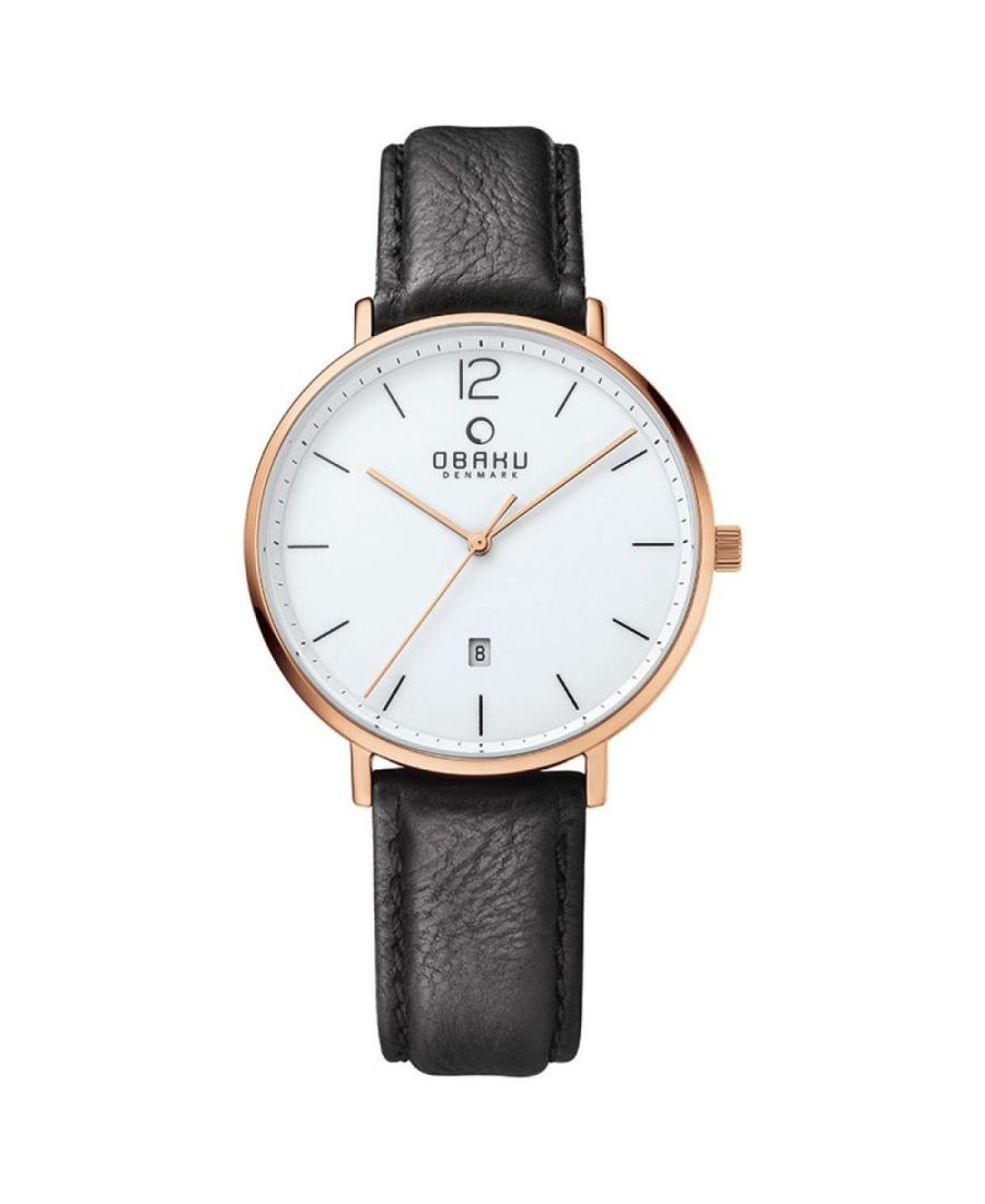 Vyriškas Japoniškas Kvarcinis Rodyklinis Watch OBAKU V181GDVWRB Balta Dial 40mm