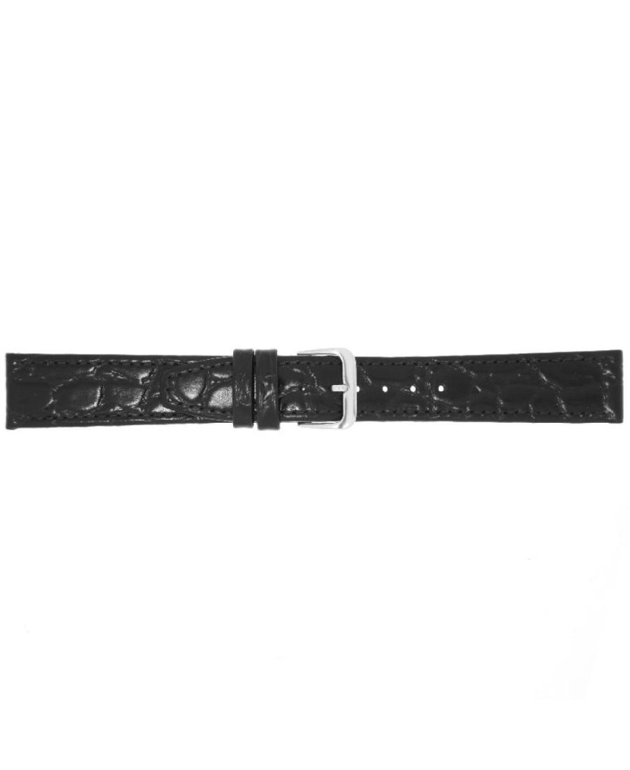 Watch Strap CONDOR Croco grain 082R.01.20.W Black Juoda 20 mm