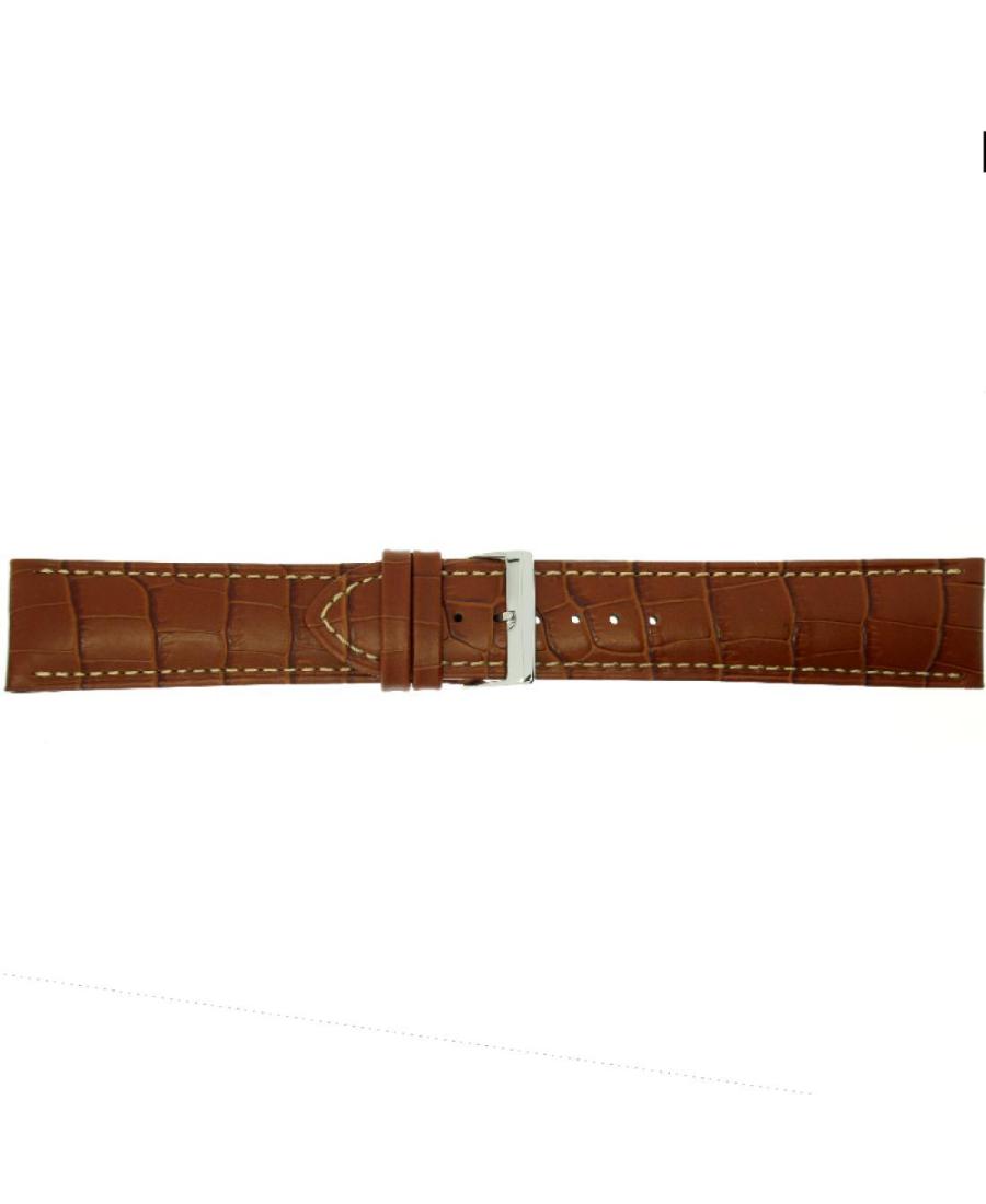 Watch Strap CONDOR Croco Grain Extra Long 614L.03.24.W Brown Braun 24 mm