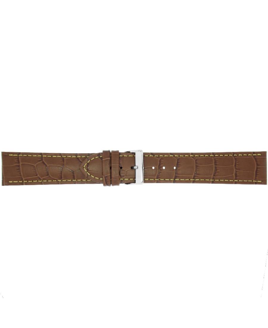 Watch Strap CONDOR Croco Grain Extra Long 614L.02.22.W Brown Ruda 22 mm