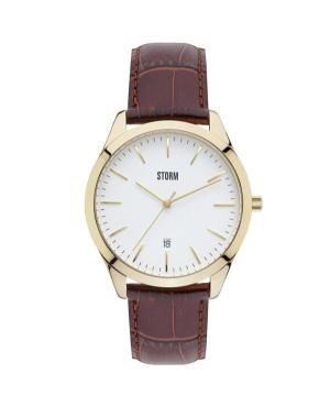 Men Fashion Classic Quartz Analog Watch STORM CHELSI ORTUS GOLD White Dial 41mm