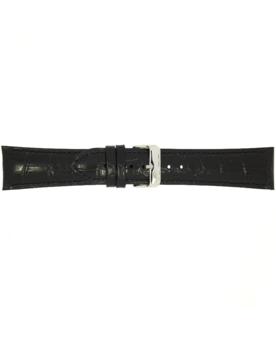 Watch Strap CONDOR Croco Grain 285R.01.18.W Skóra czarny Skórzany Czarny 18 mm