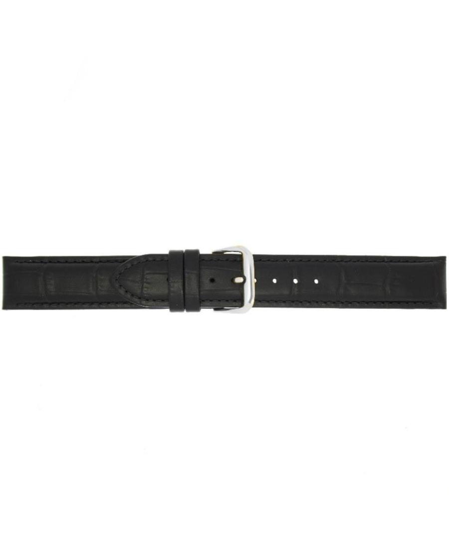 Watch Strap CONDOR Padded Aligator Grain Parallel Shape 328R.01.18.W Black Juoda 18 mm