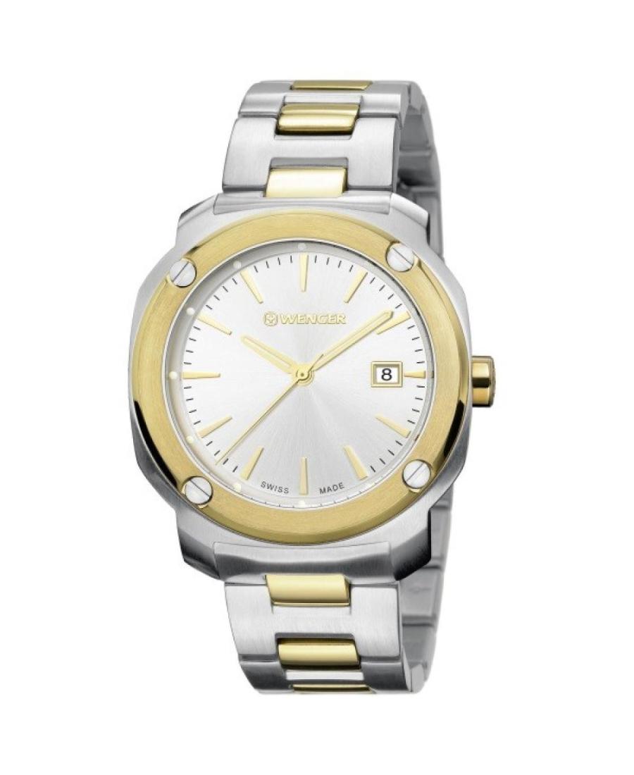 Mężczyźni klasyczny Szwajcar kwarcowy analogowe Zegarek WENGER 01.1141.115 Srebrna Wybierz 43mm