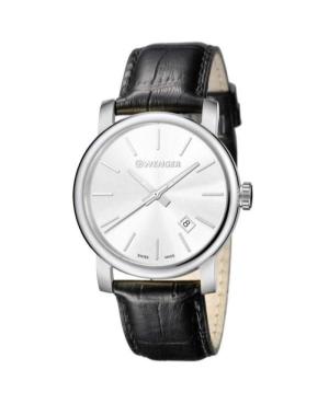 Men Klasické Swiss Quartz Analog Watch WENGER 01.1041.122 Silver Dial 41mm