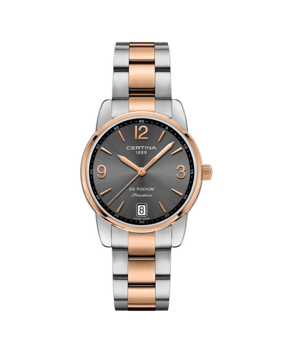 Women Fashion Swiss Quartz Analog Watch CERTINA C034.210.22.087.00 Braun Dial 33mm