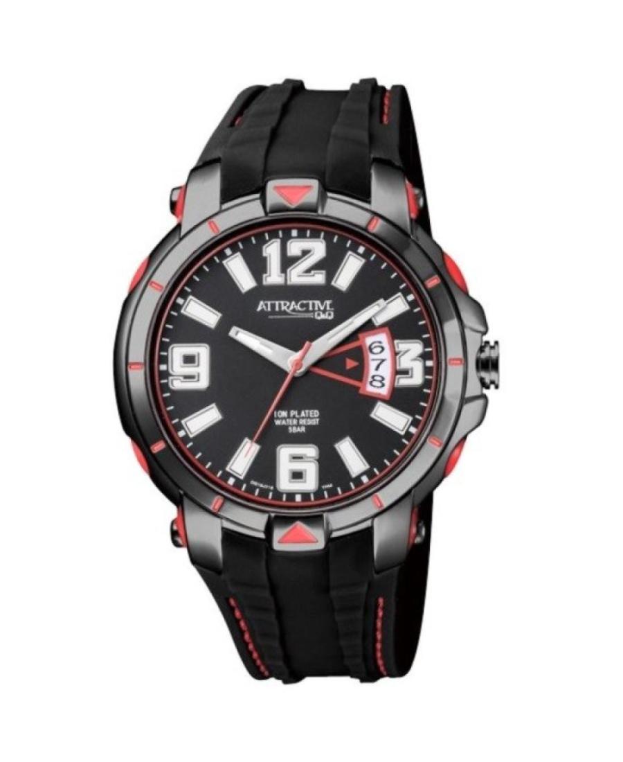 Мужские Fashion Японские Кварцевые Аналоговый Часы Q&Q DG16J505Y Черный Циферблат 45mm