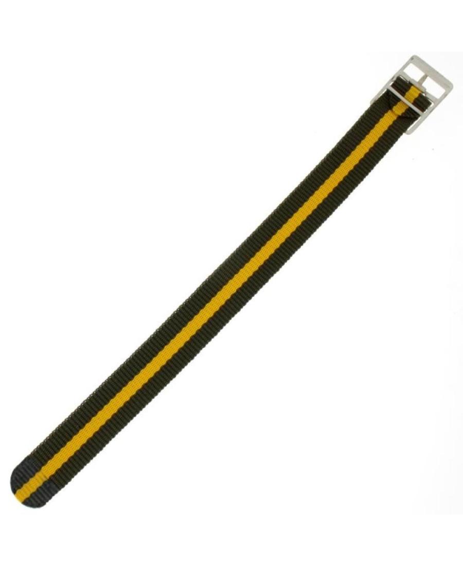 Nylon Watch Strap KPR1.11-18.18.W.18.W Textile Green Geltona Tekstilė Žalia 18 mm
