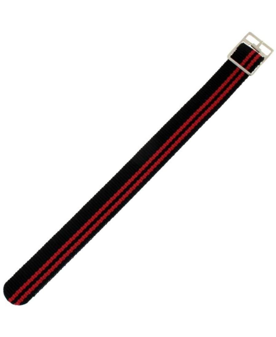 Nylon Watch Strap KPR1.01-06.18.W Red Schwarz Textile Rot 18 mm