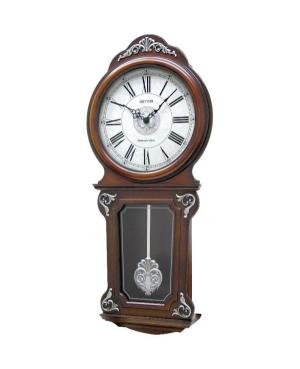 RHYTHM настенные кварцевые часы CMJ380CR06 Wood Kоричневый