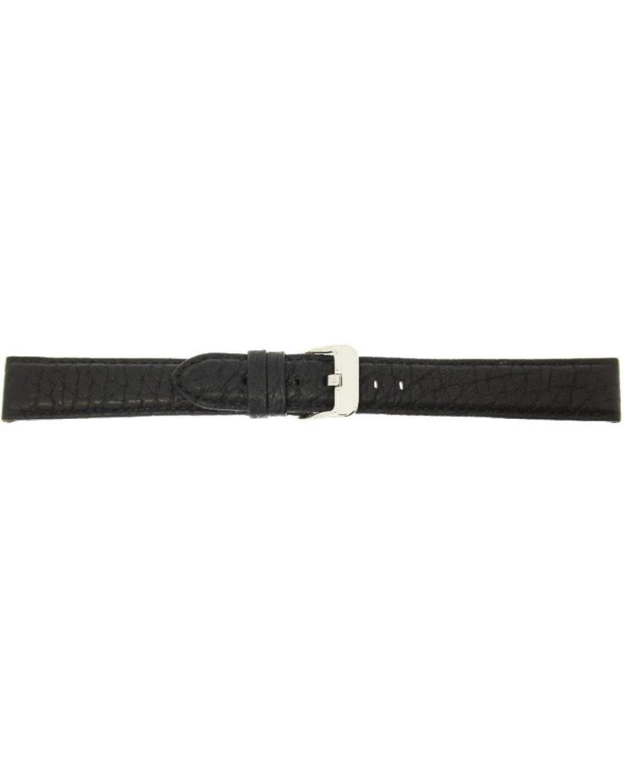 Watch Strap CONDOR Padded Camel Grain Extra Extra Long 664X.01.24.W Black Juoda 24 mm