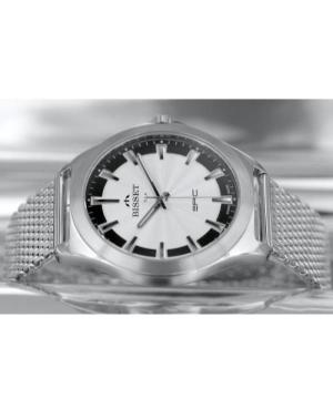 Men Klassisch Swiss Quartz Analog Watch BISSET BSDE49SISB03BX Schwarz Dial 42mm