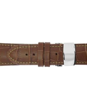 Watch Strap CONDOR Croco Grain strap with fold over buckle 631R.02.24.W Brown Braun 24 mm image 3