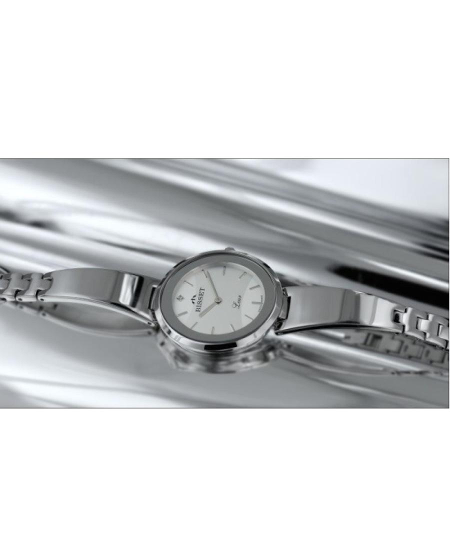 Women Klasické Swiss Quartz Analog Watch BISSET BSBD32SISX03BX Silver color Dial 33mm