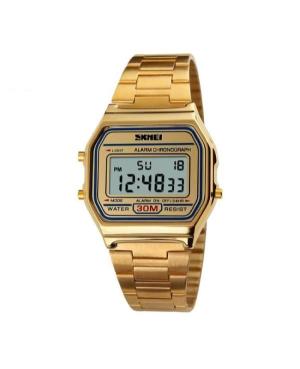 Men Functional Quartz Digital Watch Alarm SKMEI 1123 GD Gold color Dial 33mm