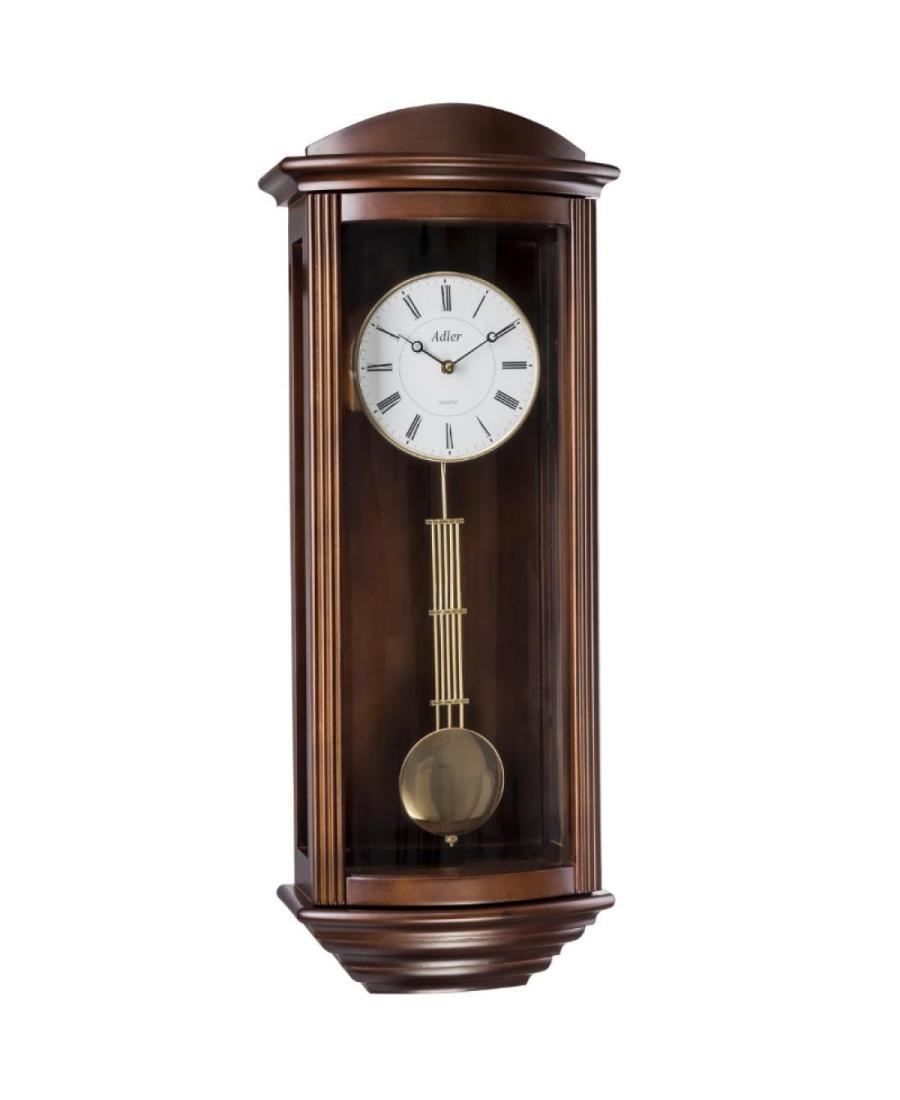 ADLER 20044W WALNUT. Quartz Wall Clock Wood Walnut Medis Riešutas