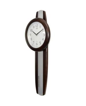 ADLER 20229W. WALNUT. Quartz Wall Clock Wood Glass Walnut image 2