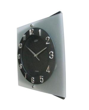 ADLER 21115ANT Quartz Wall Clock Glass Wood Gray image 2